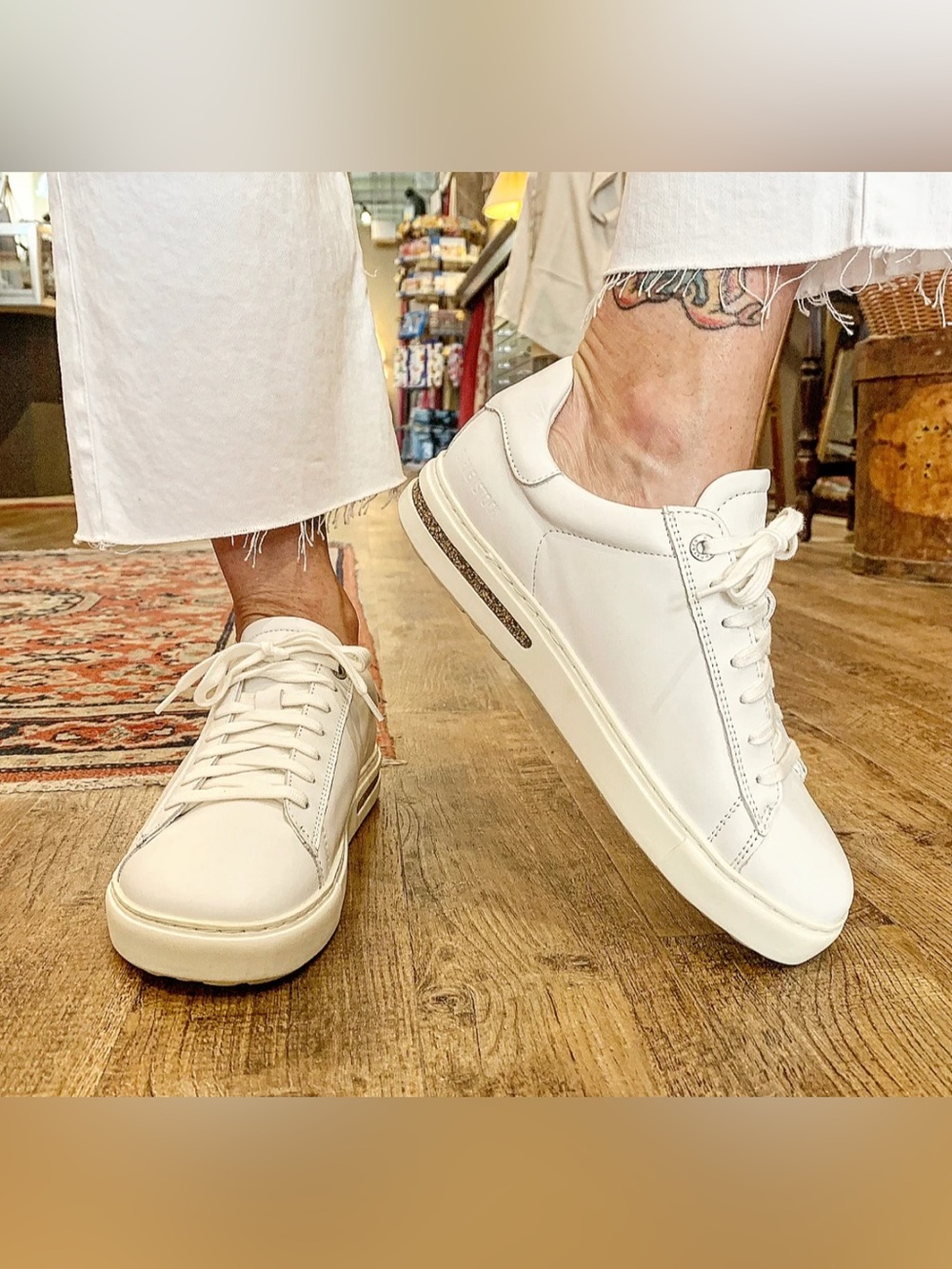 Birkenstock Women's Classic White Low-Top Sneakers - Picture 2 of 15